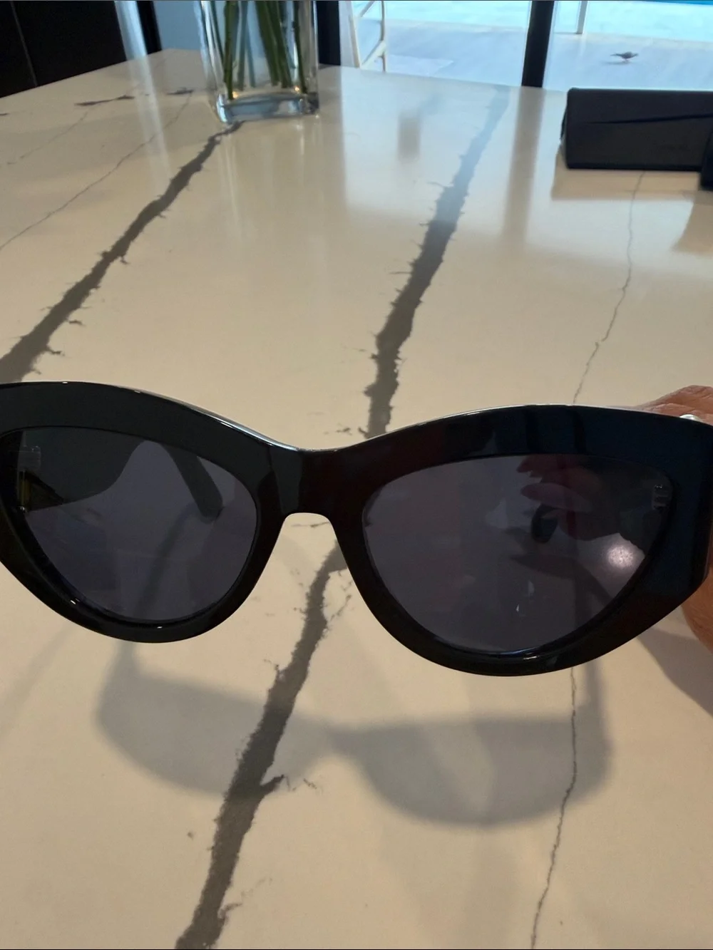 Dior Black Cat-Eye Sunglasses with Dark Lenses
